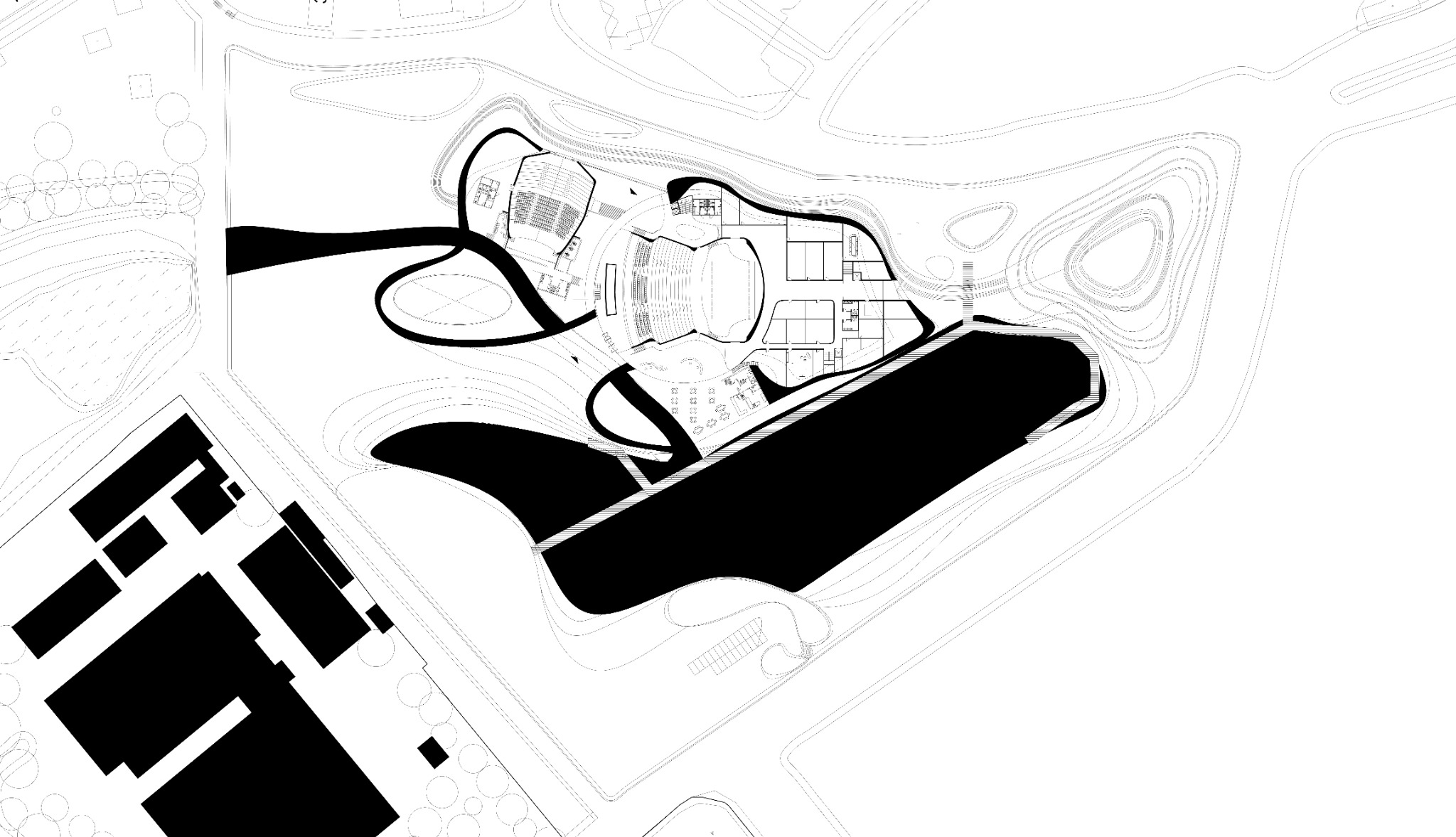 Hanoi Theater — concept and massing diagram