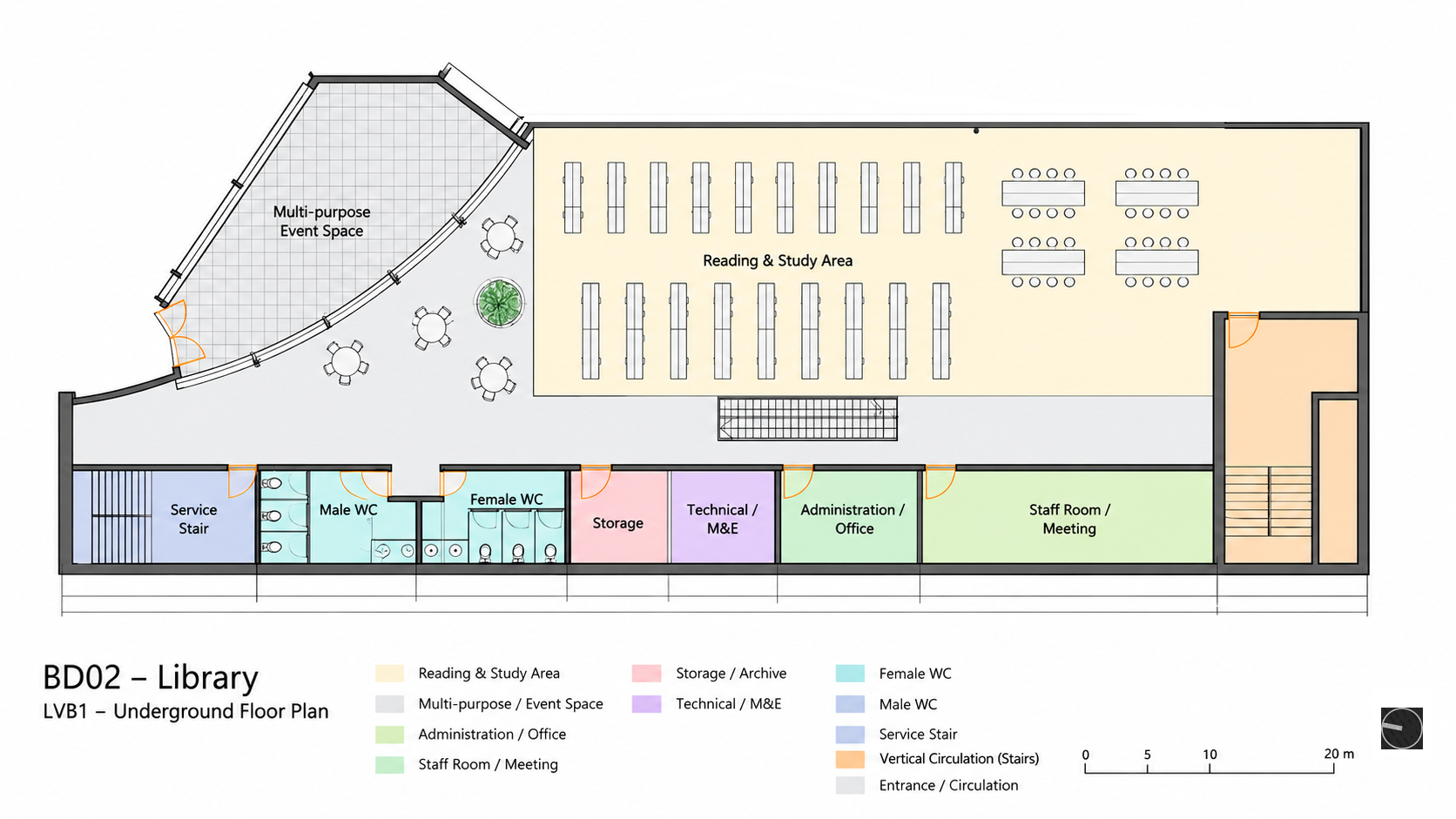 BD02 Library LVB1 underground floor plan